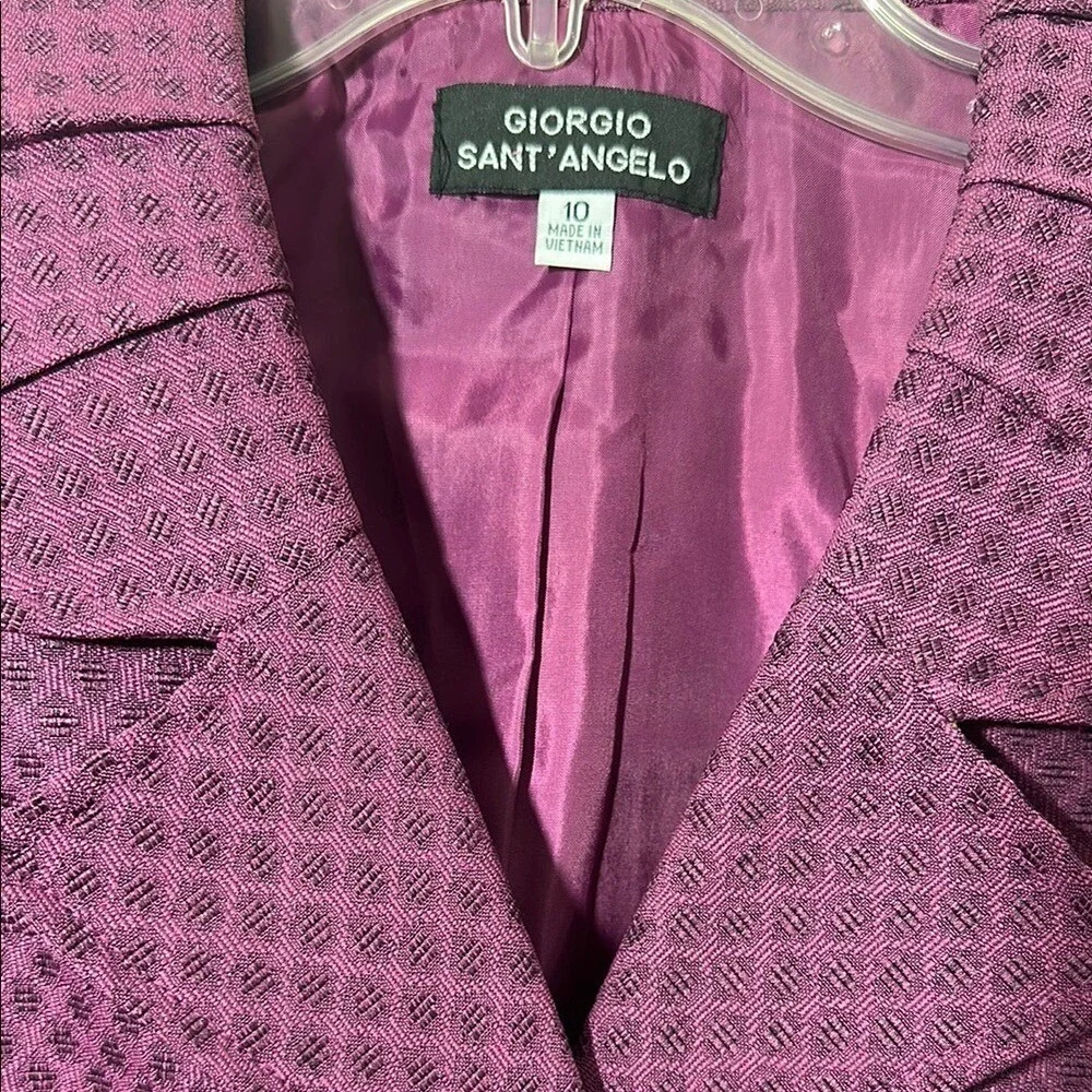 Giorgio Sant'Angelo Womens Purple Textured Ruffle‎ Sleeve Blazer Jacket Size 10
